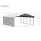 Arrow Storage Products Galvanized Steel Carport, W/ 1-Sided Enclosure, Compact Car Metal Carport Kit, 20'x20'x7', Eggshell CPH202007ECL1 - alternate 2